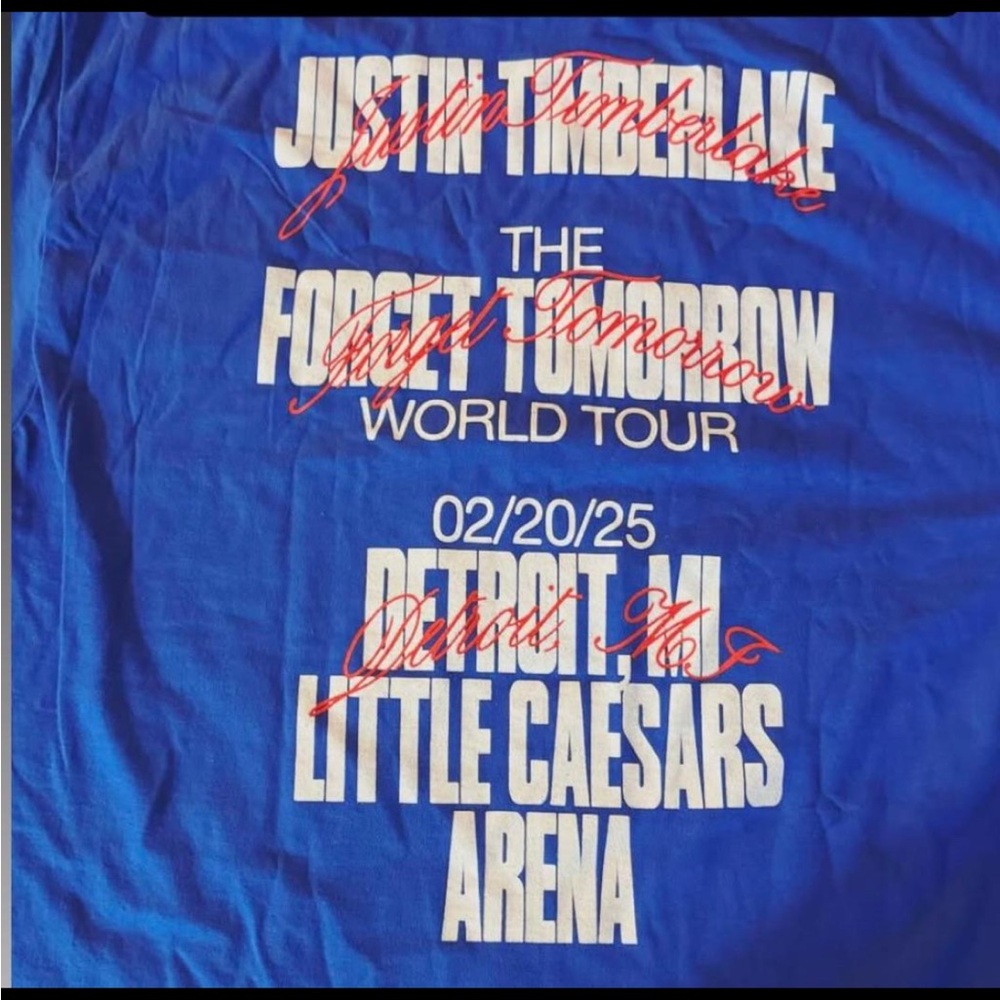 DISO Justin Timberlake DETROIT World Tour T-Shirt S or M